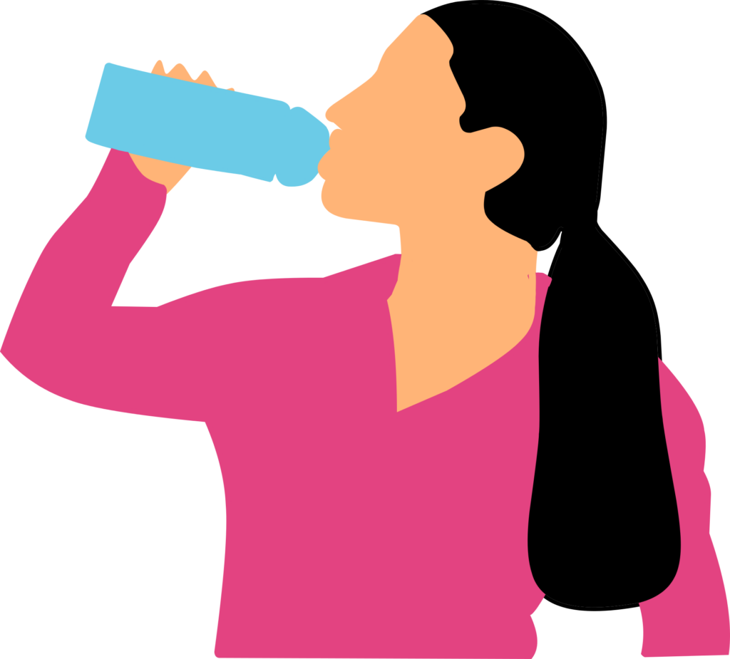 drinking, water, woman